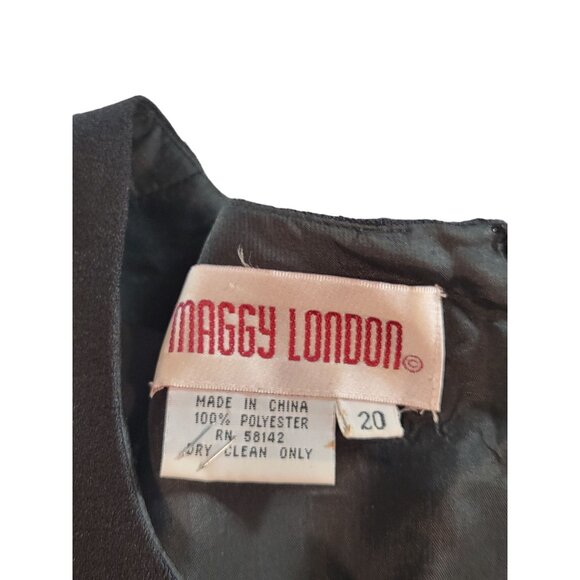 Vintage Maggy London Sheath Dress Women Sz 20 Shoulder Pads Designer Summer - Picture 4 of 8